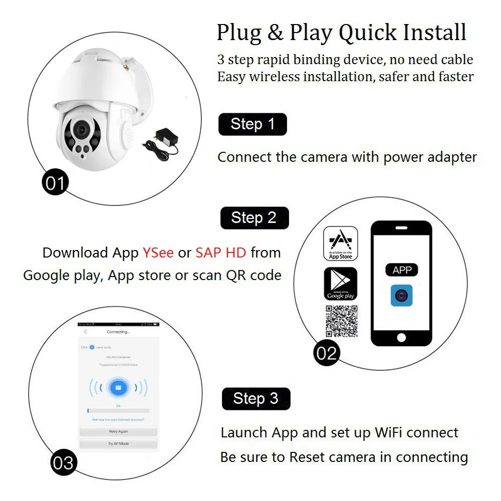Wanscam 1080P FHD Беспроводная PTZ WiFi ip-камера 4X Zoom с функцией обнаружения движения для лица с автоматическим отслеживанием наружная Водонепроницаемая камера ночного видения IR 10 м