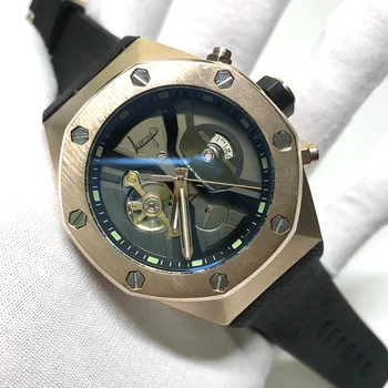 

Mechanical automatic luxury brand A-p Limited Royal Balance Wheel Open worked Oak Watches Stainless Steel Watch 41mm Men 2020