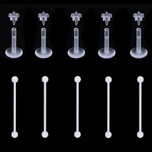Piercing10 шт./партия Длина прозрачный звезда прозрачный украшение для пирсинга губ серьги на Козелок Длинные Промышленные штангой кольцо ювелирное изделие для тела, биофлекс