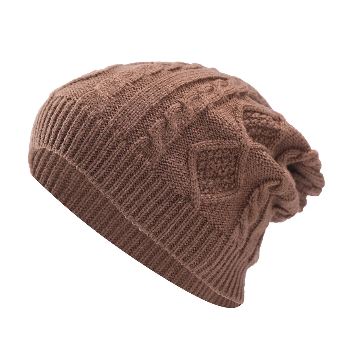 New Cool Women Warm Soft Beanies Hat Cap Lady Apring Autumn Winter Solid Geometric Knitted Casual Bone Cap Hat For Women 4
