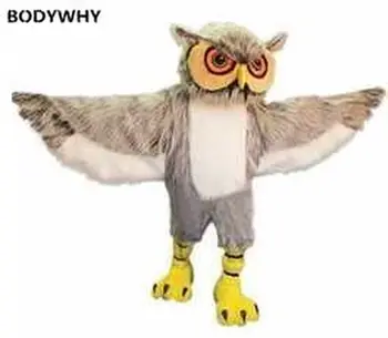 

New Owl Mascot Costumes Long Hair Eagle for Adults Christmas Halloween Outfit Fancy Dress Suit Free Shipping