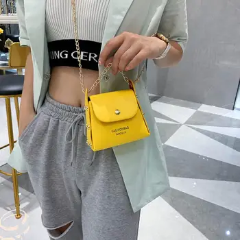 

Fashion Mini Women Chain Handbag PU Leather Ladies' Shoulder Messenger Bag Popular Simple Female Rivet Beads Daily Bag 2020 ins