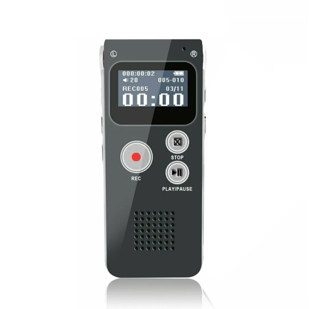 Black 16GB Перезаряжаемый Цифровой диктофон 8G/16G, диктофон, MP3 плеер, запись GK99 - Цвет: Black 16GB