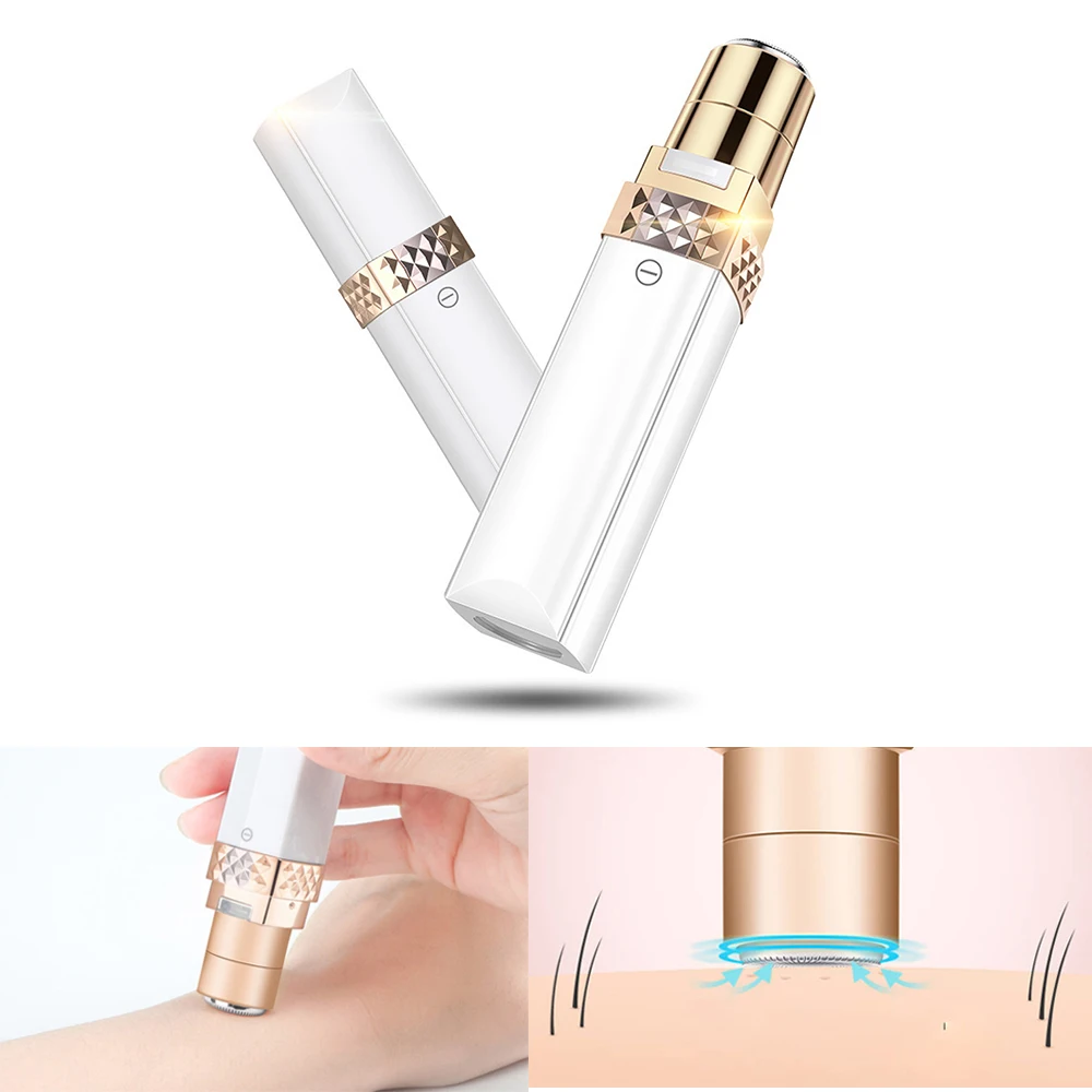 

Lipstick Shape Design Mini Electric Body Facial Hair Remover Face Epilator Neck Leg Hair Removal Tool Fashion Removal