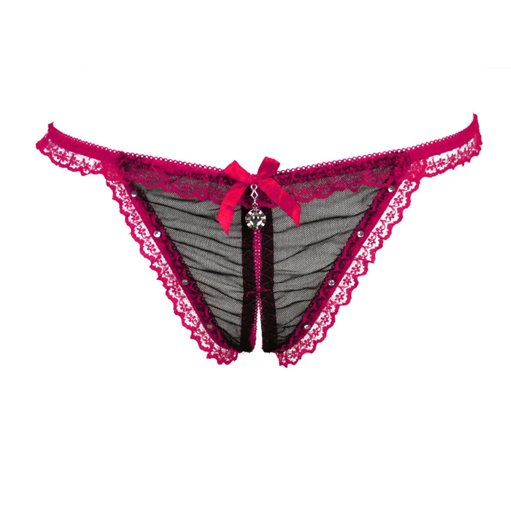 女性のセクシーなパンティー透視レース装飾オープンクロッチ G ストリングエキゾチッククロッチ下着セクシーランジェリー低層ひも パンティー Aliexpress