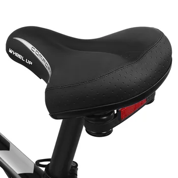 

Mountain Bike Seat Comfortable Double Shock Absorb Bicycle Saddle Reflective Thickening Waterproof PU & Memory Cotton seat