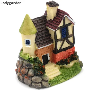

Mini Statues Figurine Plant Garden Ornament Landscape Fairy Garden House Miniature Resin Crafts Doll House Desk Plant Pot Decor