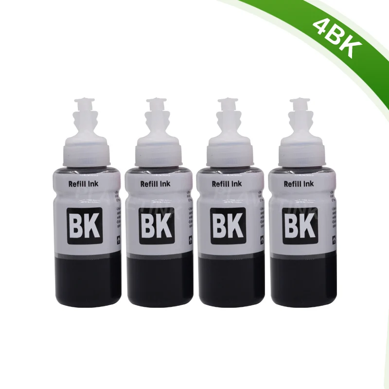 Plavetink 70 мл бутылка чернил принтера для T6641 T6642 T6643 T6644 картриджи для Epson EcoTank L386 L486 L382 L605 L1455 L566 L655 - Цвет: 4BK