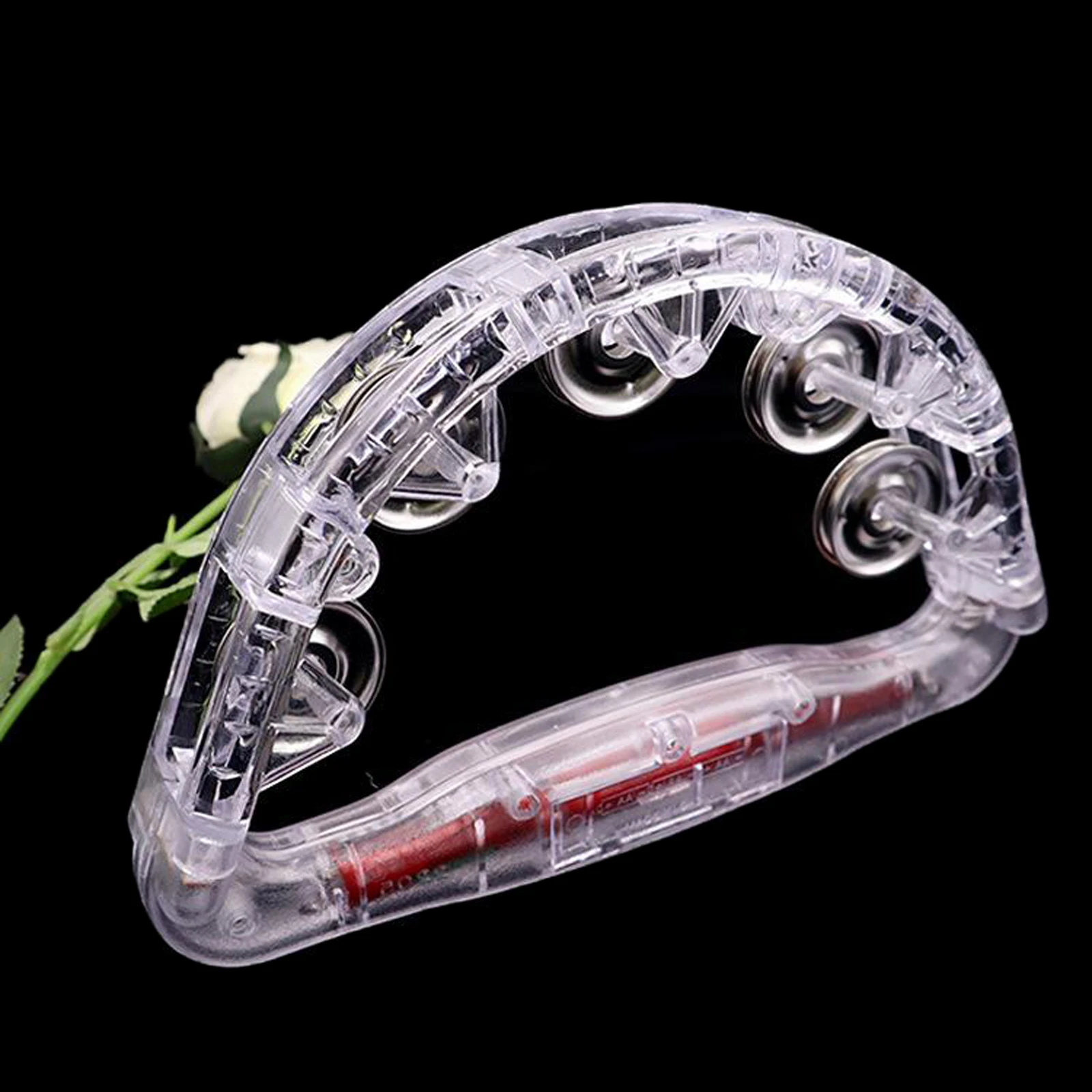 Handbells Led Light Up Flashing Tambourine Shaking Toy Musical Instrument for Fun KTV Party Dancing Wedding