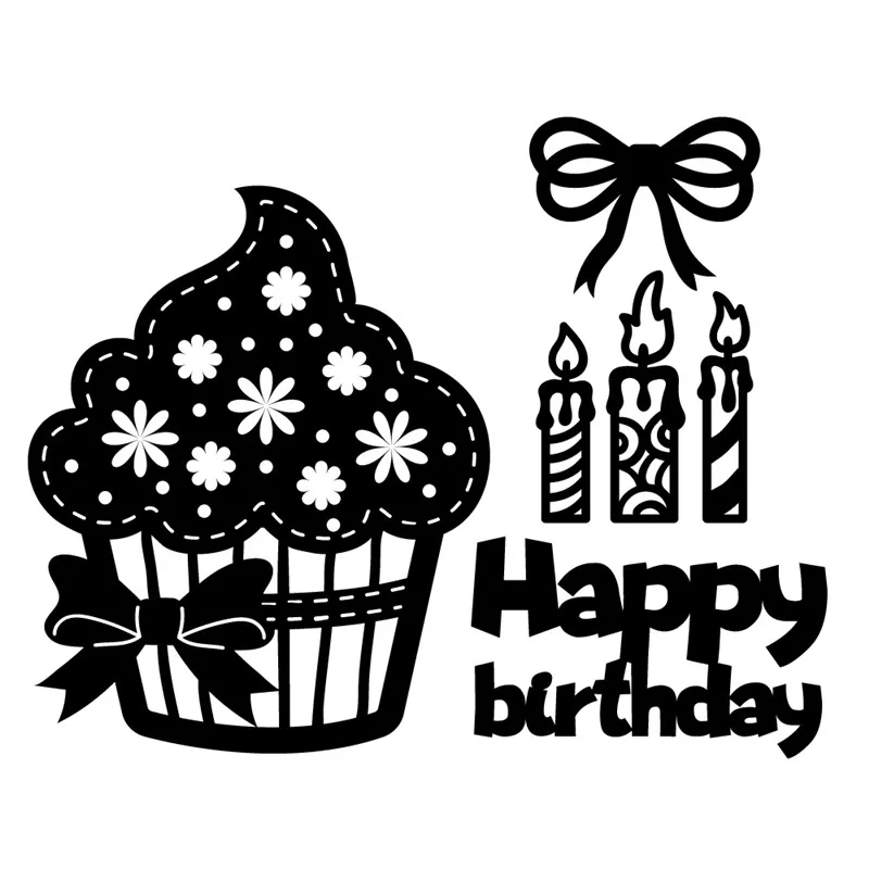 Cutting Dies Happy Birthday Metal Stencil Embossing Scrapbooking Paper Card New