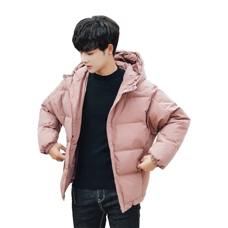 2019 New Short Tide Men Winter Coat Youth Student Casual Mens Thickening Warm Down Jacket Brand Clothing Black | Мужская одежда