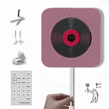 

Wall Mounted Bluetooth cd player, Pull Switch with Remote HiFi Speaker USB Drive Player Headphone Jack AUX input/output