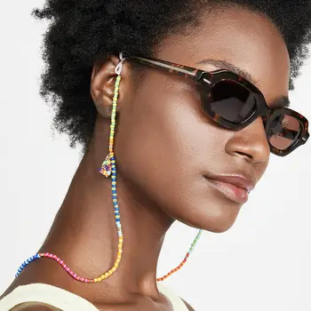 

Bohemian Colorful Handmade Rice Beads Glasses Chain Ethnic Women Chic Straps Sunglasses Holder Accessories For Reading Glasses