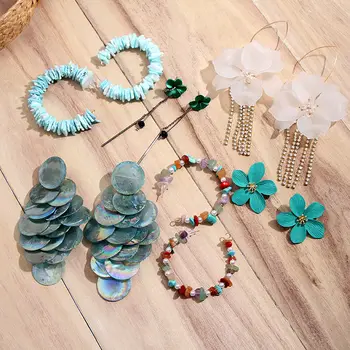 

Flatfoosie Fashion Metal Drop Earrings For Women Gold Color Crystal Stone Boho Maxi Statement Earrings Wedding Party Jewelry