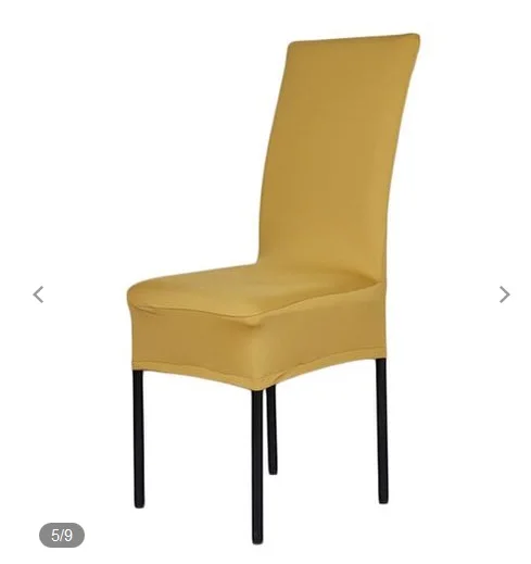 Yellow 1 шт сплошной цвет съемные эластичные Чехлы короткие обеденная табурет сиденье сплошной цвет для столовой кухни свадьбы - Цвет: Yellow