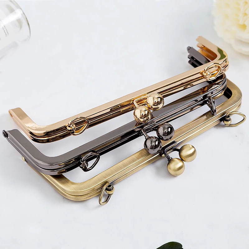 1PCS 20.5cm Big Ball Head Kiss Lock Mill No Hole Screw Purse Frame Manual DIY Bags Hardware Bag Accessories Bronze Gold