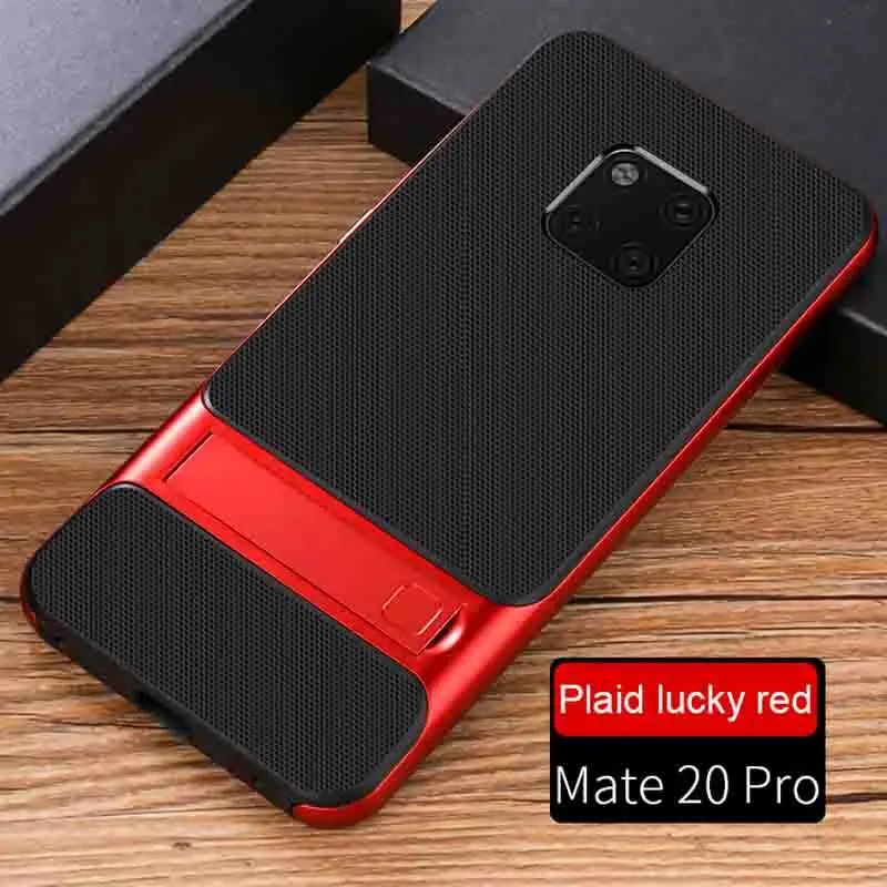 Red Для HUAWEI чехол honor7X honor8 honor9 honorNOte8 honor6X GR5- Mate9lite Мода ромбика текстура кронштейн ТПУ+ ПК чехол для телефона - Цвет: Red