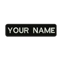 10x2.5cm Bordado Nome Custom Text Stripes Patch emblema Iron On Ou o Apoio de Velcro Patches Para Roupas Chapéu Mochila BR-01A