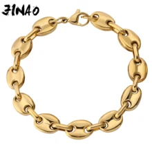 JINAO хип-хоп Рок 8 мм нержавеющая сталь мужские браслеты золотистого и серебристого цвета покрытием Iced Out полые браслеты