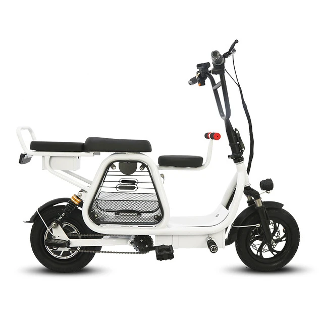 Двухколесный электрический скутер 12 дюймов электрический велосипед 400 Вт 48 В складной портативный мощный электрический велосипед с корзиной для домашних животных - Цвет: White 15ah