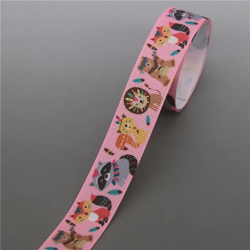 10206 DHK 10 ярдов Лиса животные напечатанный Grosgrain ленточный аксессуар Hairbow головные уборы украшение «сделай сам» оптом OEM B1860 - Цвет: 10206