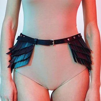

Fashion tassel Belts for women Adjustable Hip-hop Chain Belt black Belt Harajuku Punk Sexy Mini Skirt belt