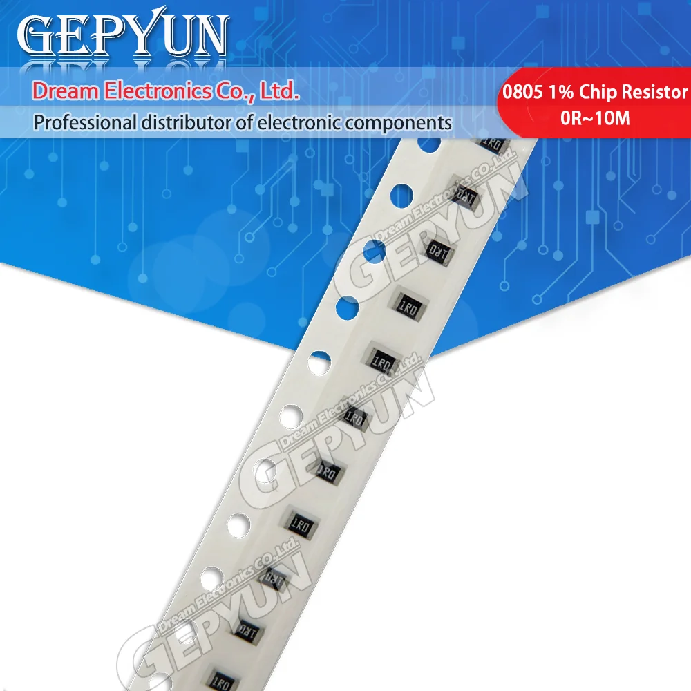 0805 SMD chip resistor 100pcs 5% 1/8W 0R ~ 10M 0 1R 10R 100R 220R 330R 470R 1K 4.7K 10K 47K 100K 1M 10M 0 1 10 100 330 470 ohm