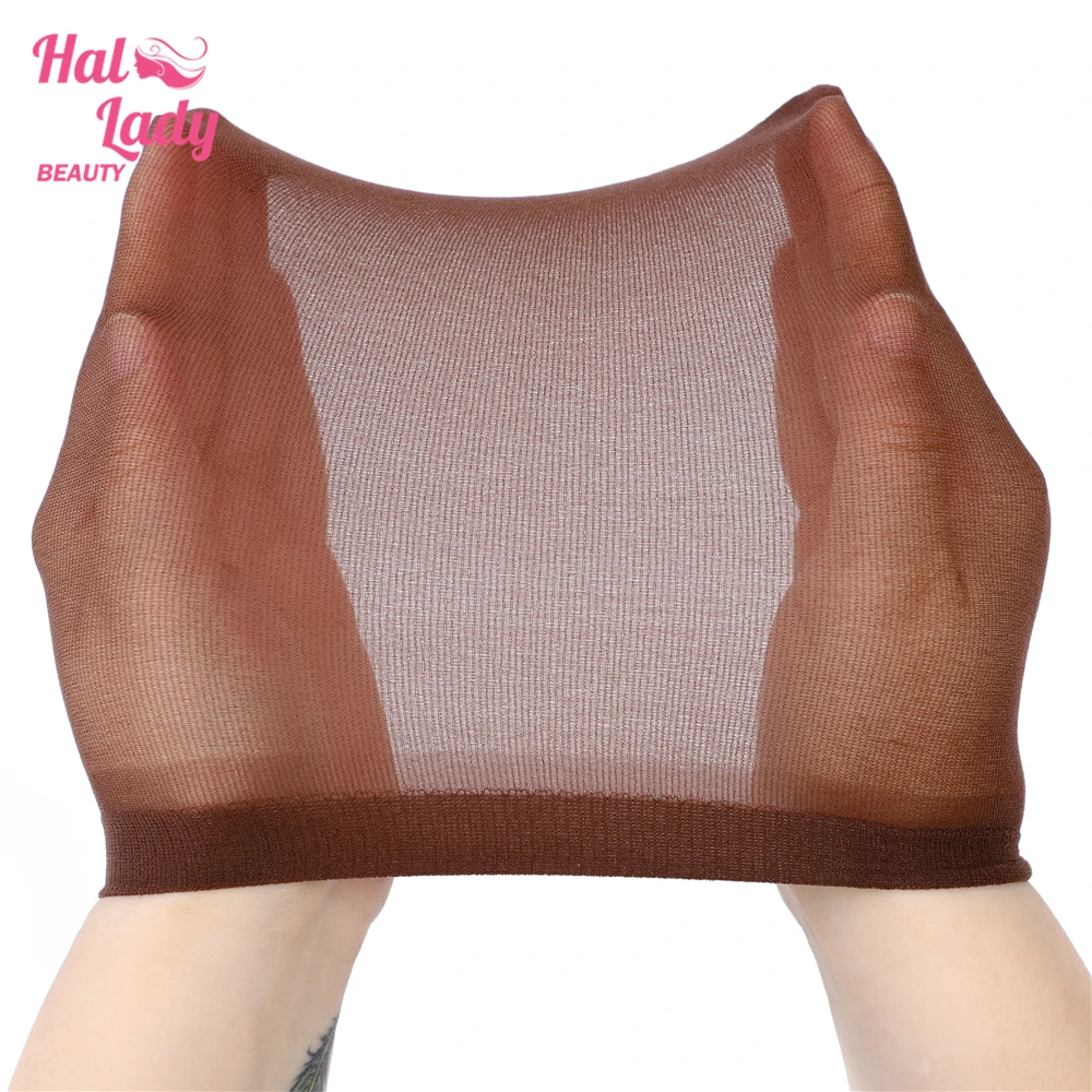 12 Pieces/Pack Wig Cap Hair net for Weave Hairnets Wig Nets Stretch Mesh Cap for Making Wigs Free Size Brown Nude Color
