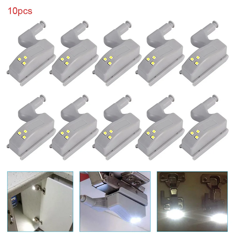 

10Pcs Universal LED Under Cabinet Light Cupboard Inner Hinge Lamp Closet Wardrobe Sensor Lights TP-Hot
