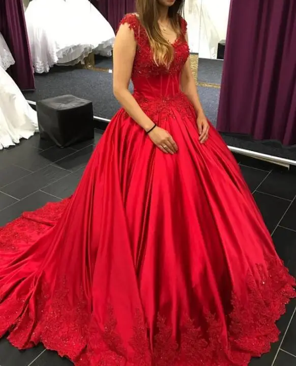 

Длинные платья Quinceanera, Красное Атласное сексуальное платье с открытой спиной для конкурса, вечернее платье для 16-летних девушек, бальное пла...