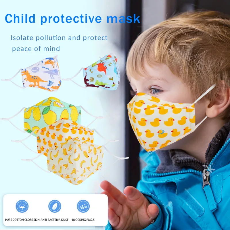 

Face Mask For Children Kids Girls Boys With Filter PM2.5 Mouth Masks Anti Dust Cotton Activated Carbon Breathable Face Mask