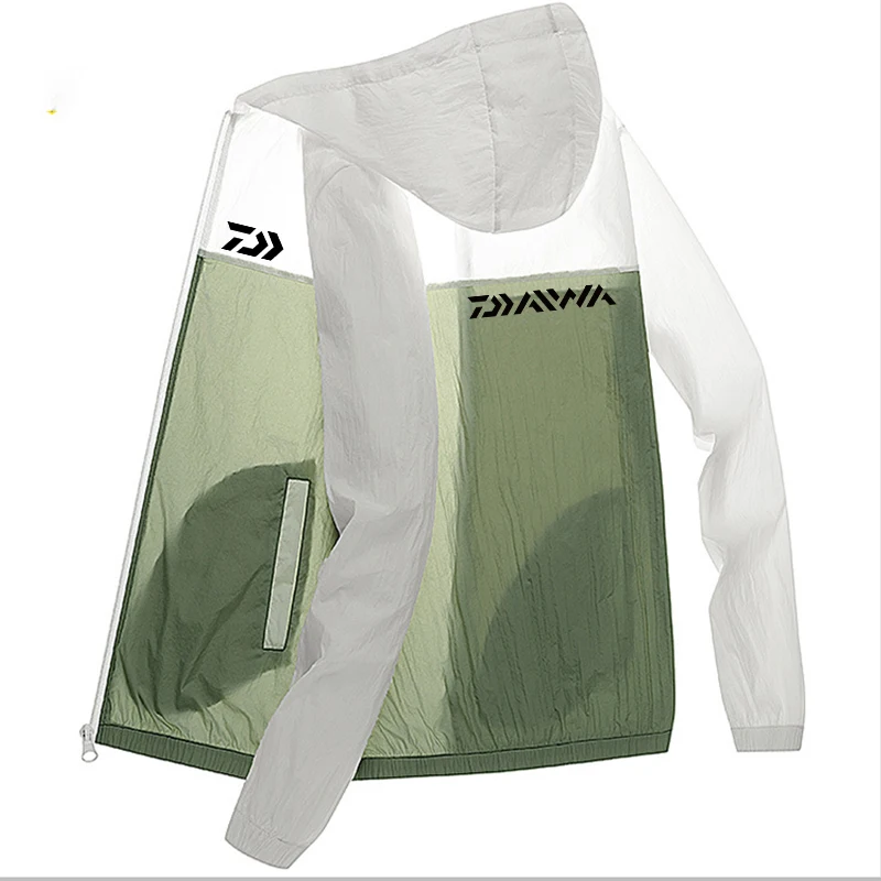 DAIWA Fishing Sunscreen Jacket 2020 Summer Outdoor Color Matching Thin Clothing Men's Slim Hooded Trench Coat | Спорт и