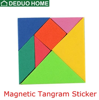 

Magnetic Tangram children enlighten brainpower development toys early education puzzle blackboard refrigerator sticketrs