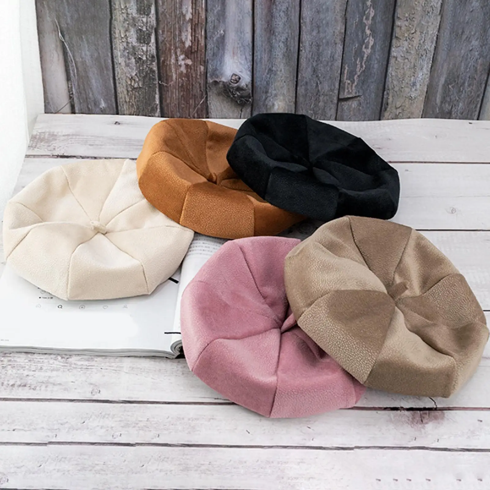 Autumn Winter Women Beret Octagonal Hat 