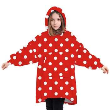 

Christmas Printed Boy Clothing Double-Sided Sheep Mink Wool Winter Warm Blanket Hooded Nightgown Sweater Baby T-Shirt For Girls