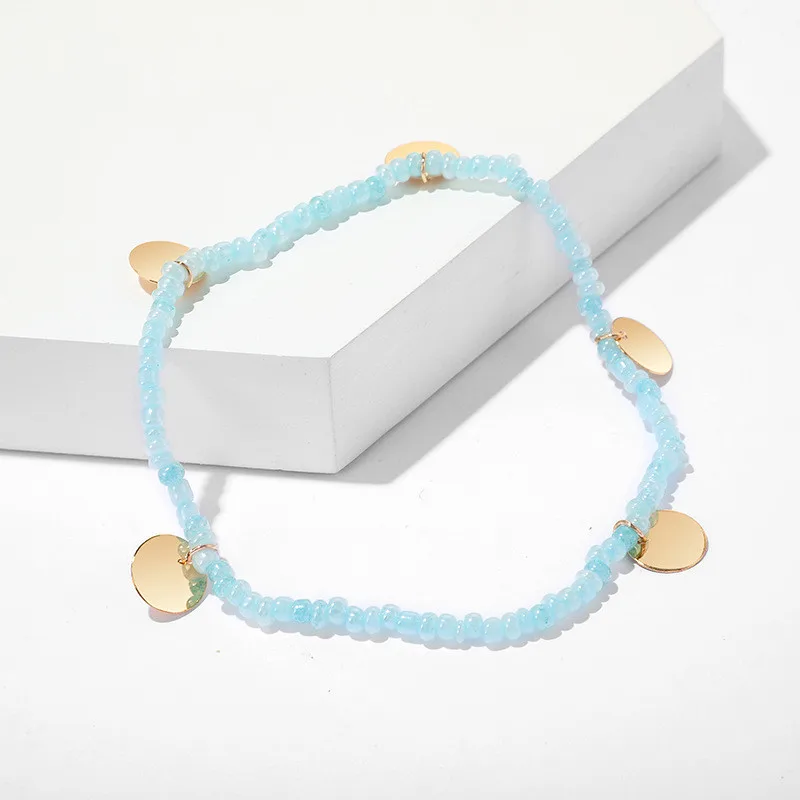 主图_Bohemian_Blue_Beads_Anklets_Bracelets_Simple_Gold_Color_Round_Sequins_Pendant_Anklets_For_Female_ (3)