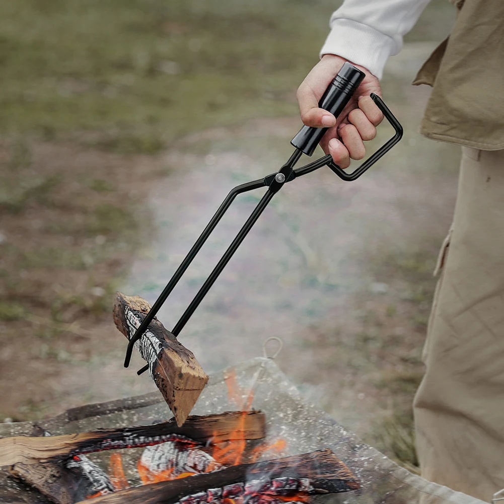 Portable BBQ Charcoal Clamp Fire Tongs Clip Lengthened Cookware Tool Accessories Anti-skid Camp Cooking Supplies |