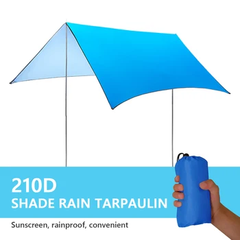 

Awnings Outdoor 210D Waterproof Silver Coated Oxford Cloth Viewing Awning Outdoor Camping Garden Beach Sunshade