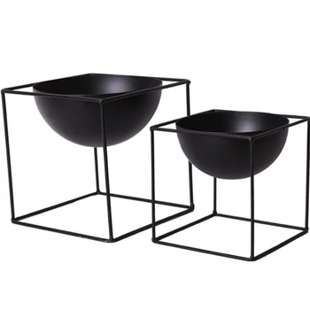 

Black Tabletop Waterproof Metal Flower Plant Pot Pergola Garden Planting Indoor Flower Home Office Christmas Decoration