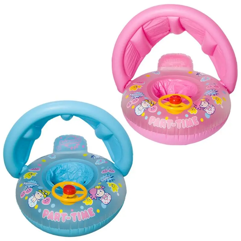 Swimming-Ring Float-Boat Inflatable Sunshade Swim-Pool-Toy Water-Fun Baby Infant Sport