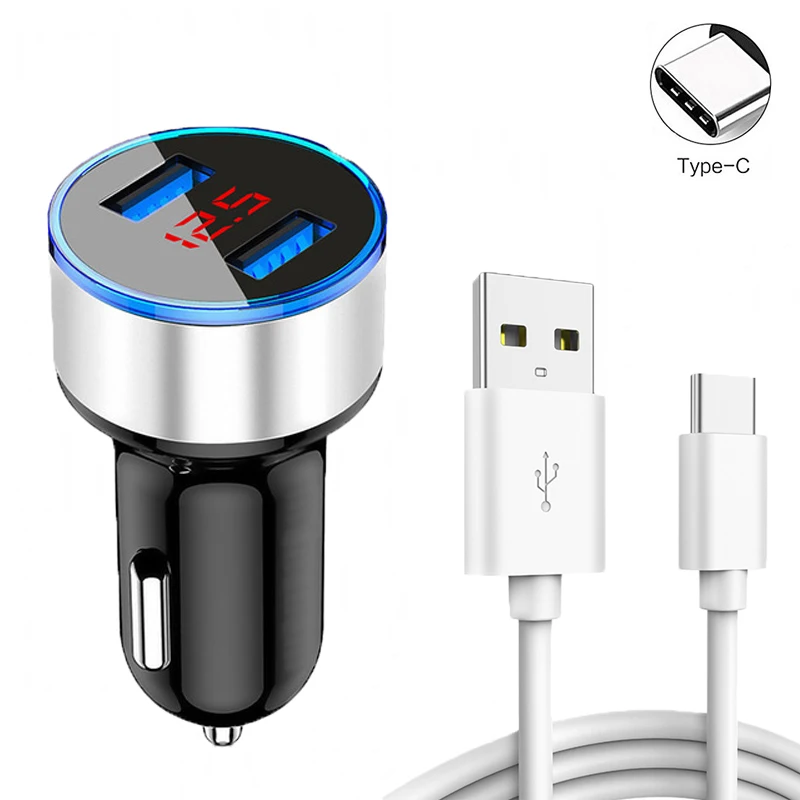 Автомобильное зарядное устройство с двумя USB-портами и Type-c для Xiaomi Mi 11 Poco X3 NFC M3 Redmi