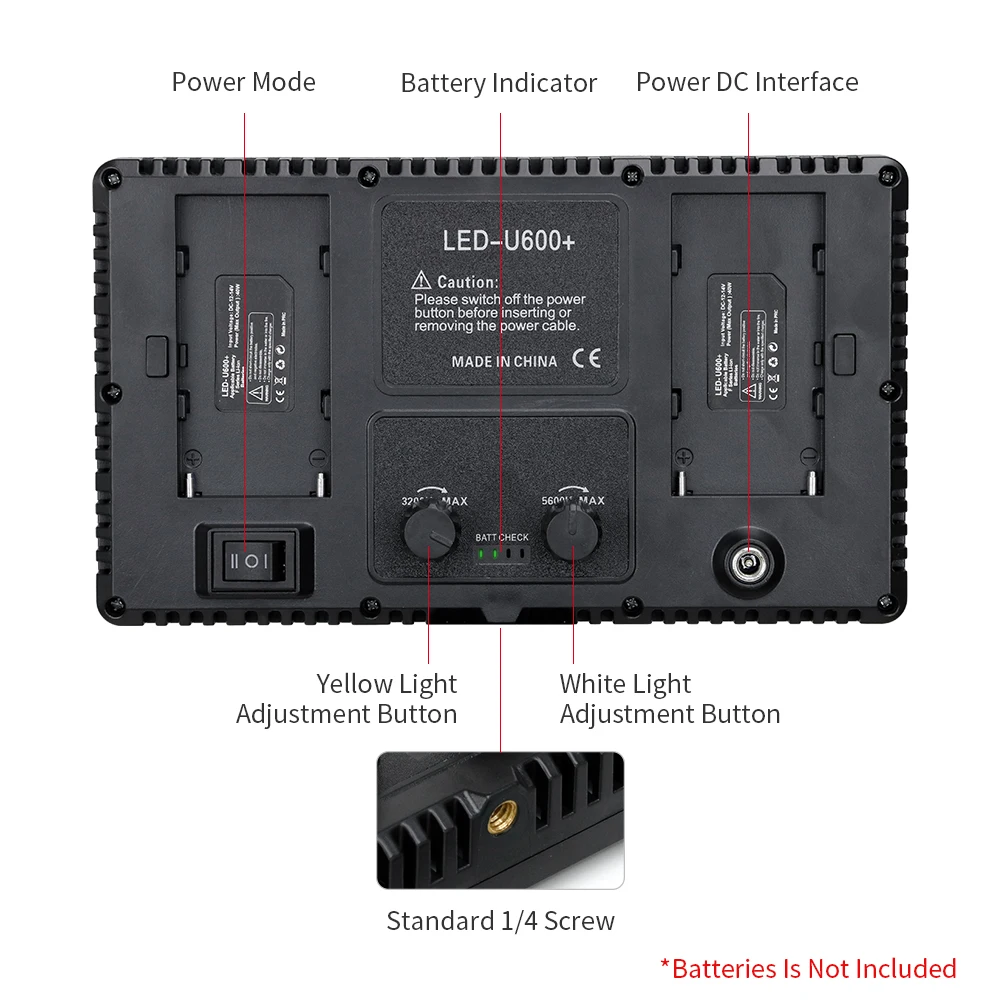 탑 LED 600 비디오 라이트 패널, 2 색 3200-5600K 사진 조명 패널, 카메라 사진 스튜디오, 유튜브용 필 램프