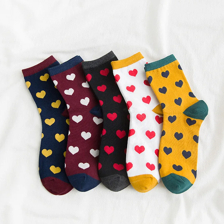 Jeseca с принтом в виде сердца, японский каваи, носки для женщин, Осень-зима, теплые носки, студенческий стиль, Sox, рождественский подарок для девочек