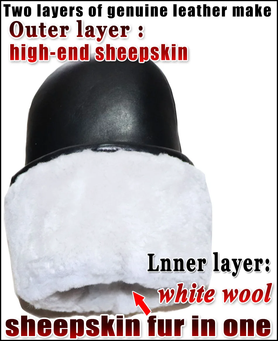 AOTIANYANG 2023 Men\'s Sheepskin Gloves Genuine Real Wool Leather Mittens Winter Outdoor Warmth Thickened  Sheepskin Fur Lining