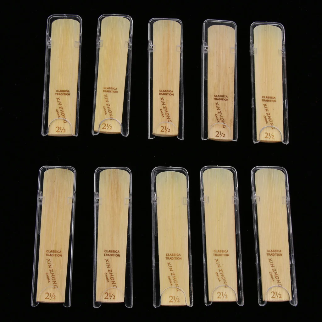 

Pack of 10 Alto Saxophone Perform Reeds 2 1/2 Sax Parts with Case