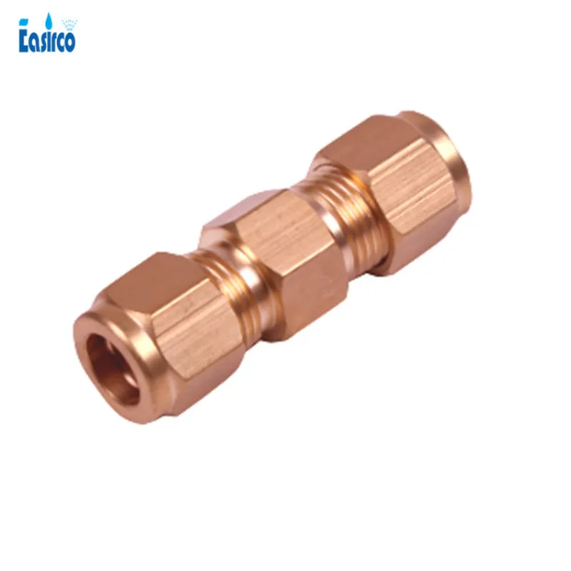

(5pcs/pack)3/8'' Brass compression Pipe joint for mist cooling system.straight union connector with 10-24'' nozzle