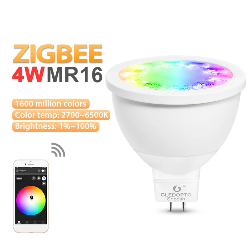 Decorative DC12V MR16 Spotlight RGB+CCT 2700-6500K Compatible For ZigBee Useful