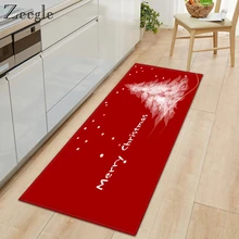 Zeegle Печатный коврик с рождественским дизайном длинный кухонный коврик Домашний Декор Коврик противоскользящий пылезащитный коврик водопоглощающий Мягкий дверной коврик