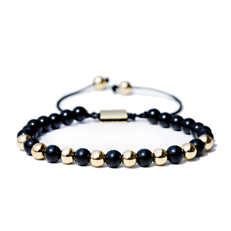 Men Women Bracelet 6mm Beads Copper Charm Stone Bracelet Adjustable Fashion Jewelry Gift Stone Bead Bracelet Natural Stone Bracelet Beaded Bracelet