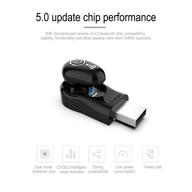 S650+ мини беспроводные наушники Bluetooth 5,0 гарнитура громкой связи с микрофоном стерео HIFI музыкальные наушники с USB зарядным устройством Портативный UM